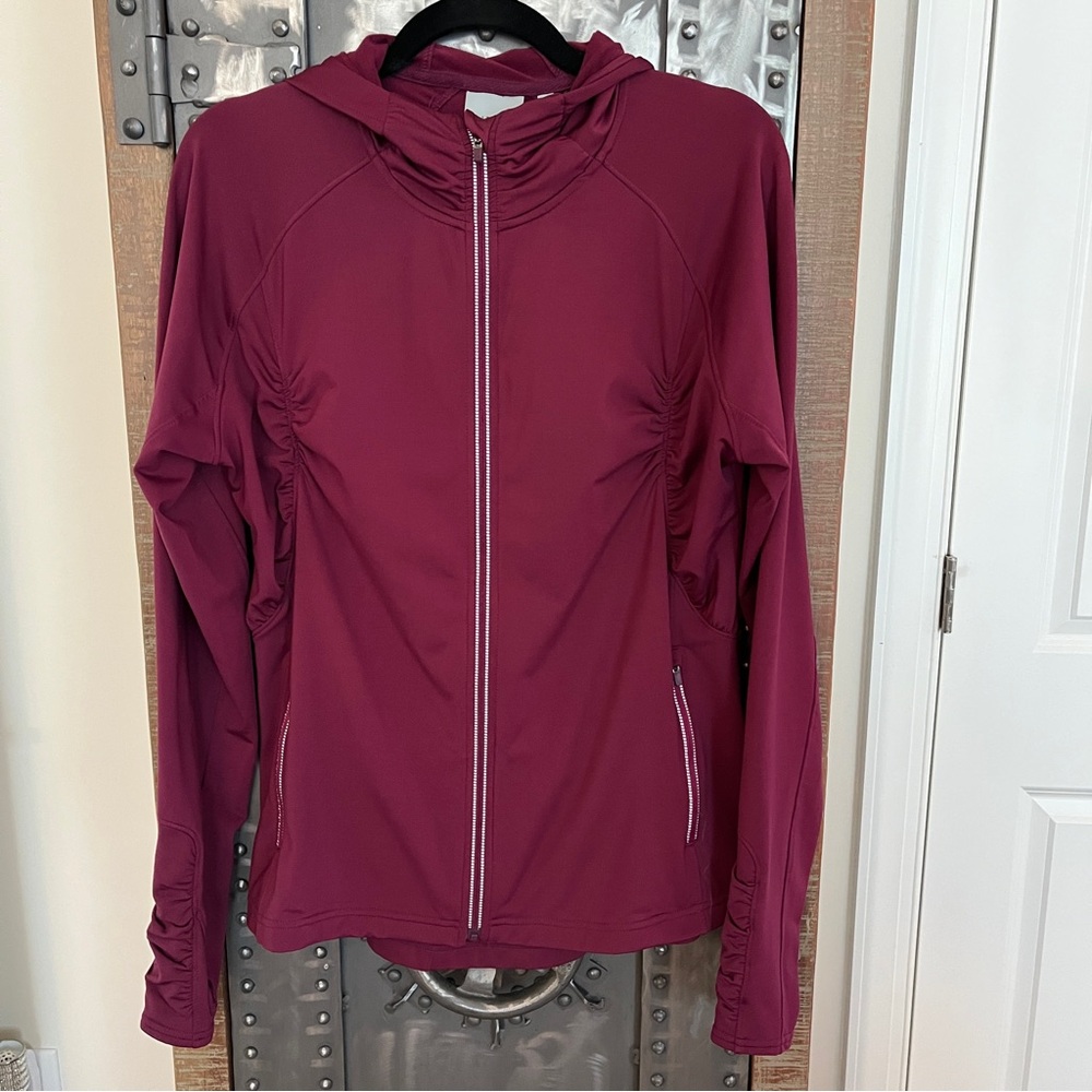 Athleta Wine Burgundy Women's Half Mile Hoodie Jacket